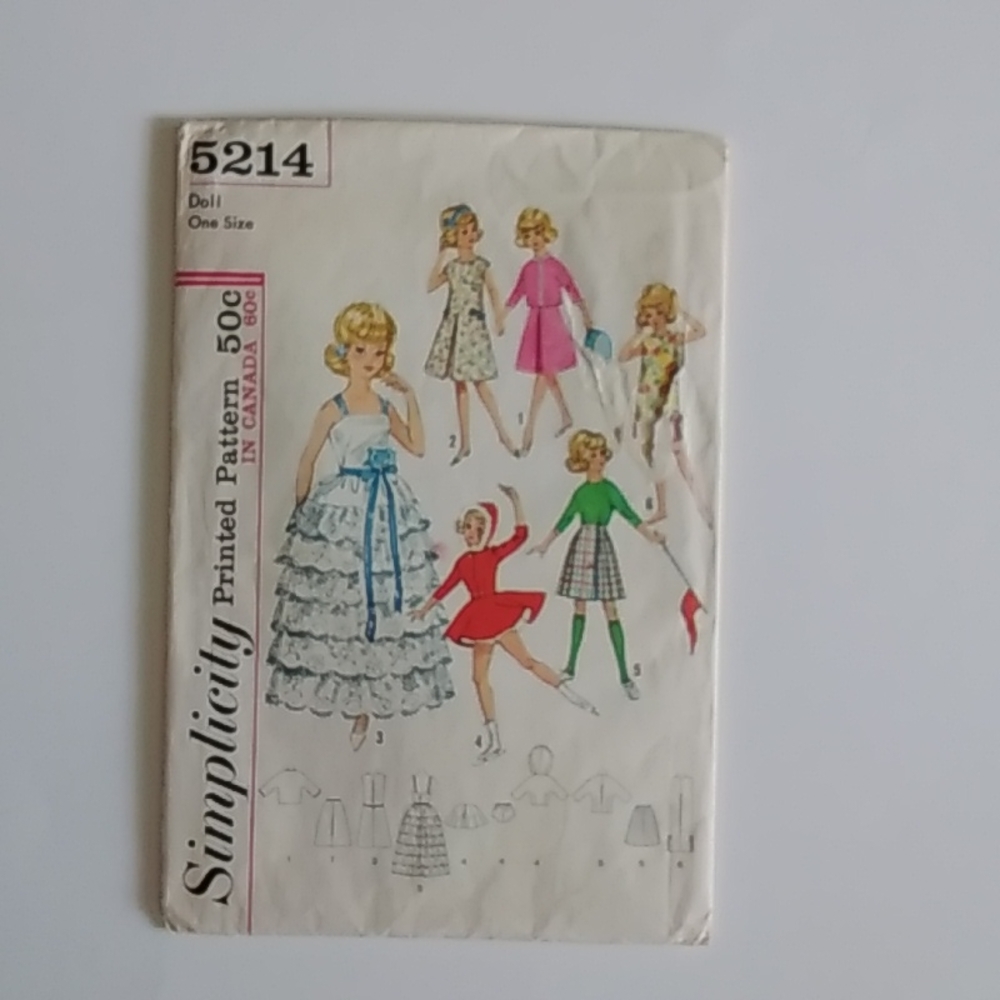 Simplicity #5214 Pattern 12" Doll Pattern Wardrobe for Tammy & Jan